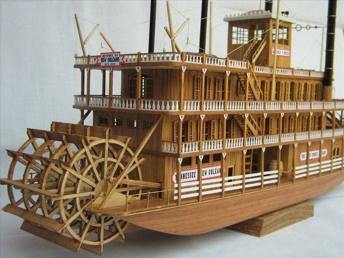 USS MISSISSIPPI 1870 Scale 1/100 21 inch wood ship model kit steamboat